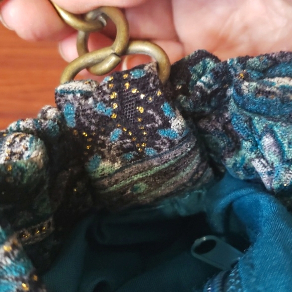 Aldo Mini Purse Gorgeous Print Colors,Sparkly & brass hardware / Leather Details - Picture 11 of 17